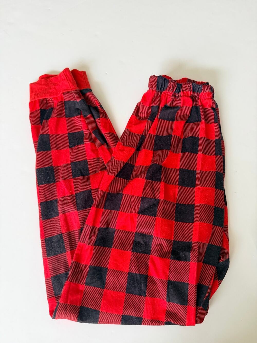 Loncoco Unisex Christmas Plaid Jogger Pajama Bottoms